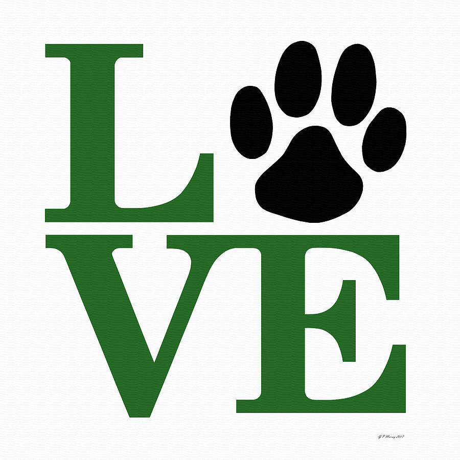 Dog Paw Love Sign #20 Digital Art by Gregory Murray