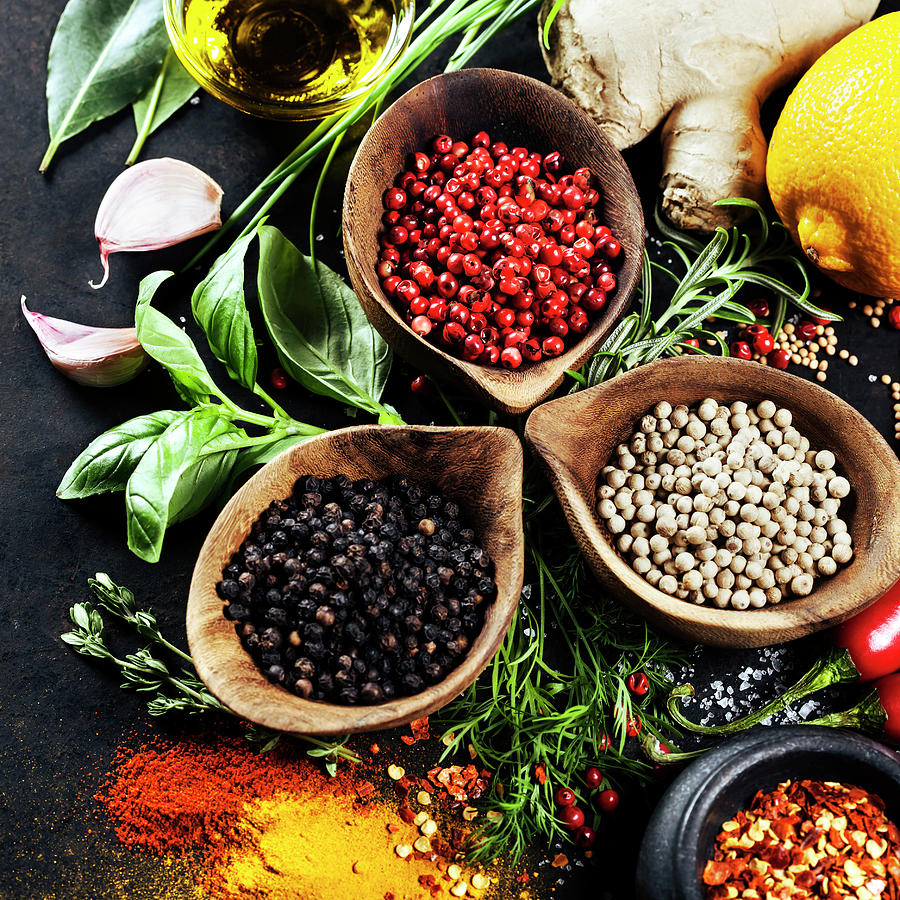 Herbs and spices selection Photograph by Natalia Klenova - Fine Art America