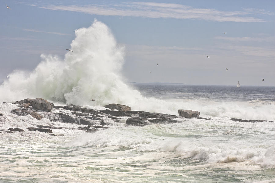 Pemaquid Point Maine Crashing Wave Photograph by Keith Webber Jr