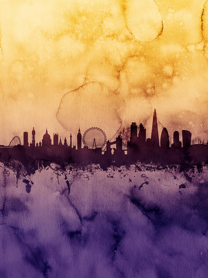 London Digital Art - London England Skyline #20 by Michael Tompsett