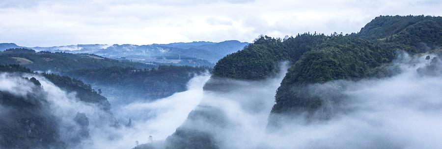 Mountains scenery in the mist #20 Photograph by Carl Ning