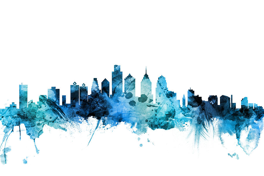 Philadelphia Pennsylvania Skyline #20 Digital Art by Michael Tompsett