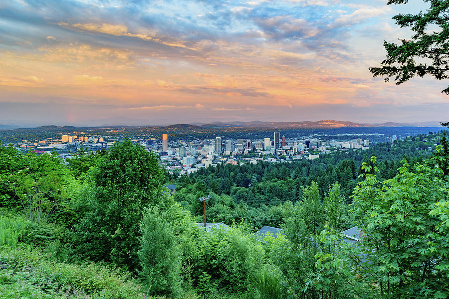 Portland Skyline at Sunset #20 Photograph by Cityscape Photography ...