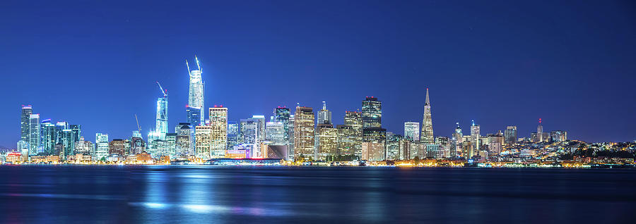 San Francisco California Cityscape Skyline At Night #20 Photograph by Alex Grichenko