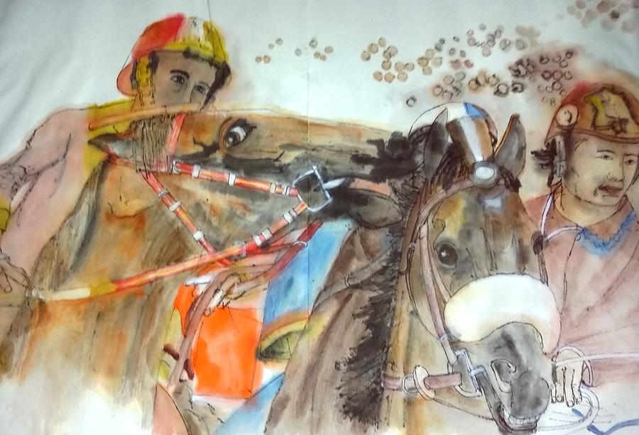 Siena and their Palio album #20 Painting by Debbi Saccomanno Chan