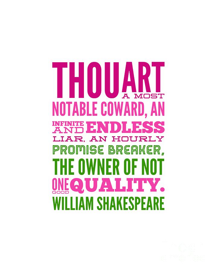 William Shakespeare, Insults and Profanities #20 Digital Art by Esoterica Art Agency