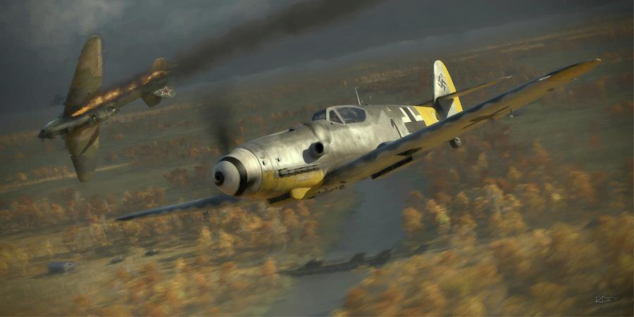Wwii Digital Art - bf109 -- 200 - Painterly by Robert D Perry