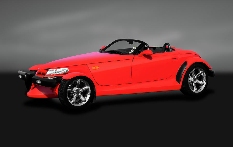 Transportation Photograph - 2000 Plymouth Prowler Roadster  -  2000plymouthprowlercvgray185948 by Frank J Benz