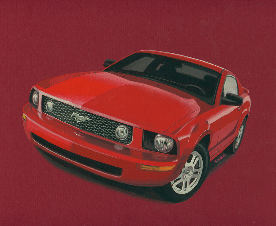 2005 Ford Mustang Painting by Norb Lisinski