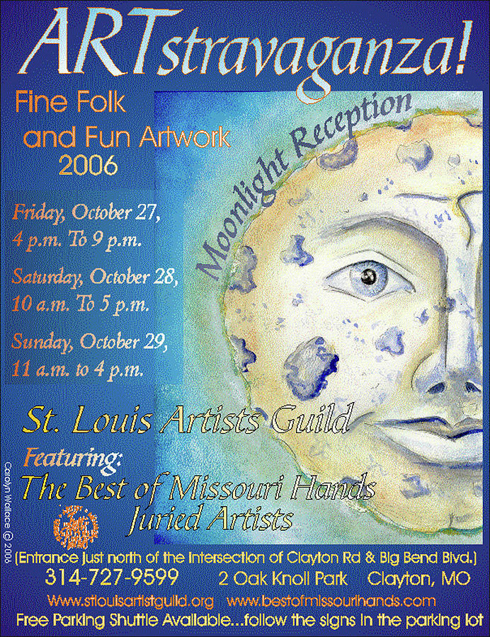 2006 ARTstravaganza Poster Man in the Moon Digital Art by Carolyn Coffey Wallace