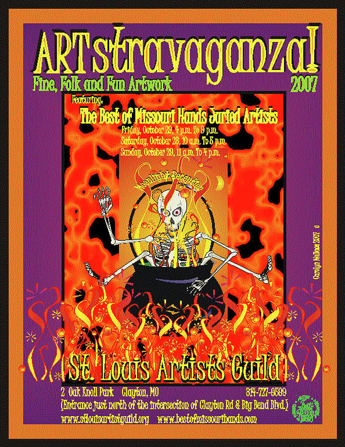 2007 ARTstravaganza Poster Skeleton in Pot A Digital Art by Carolyn Coffey Wallace