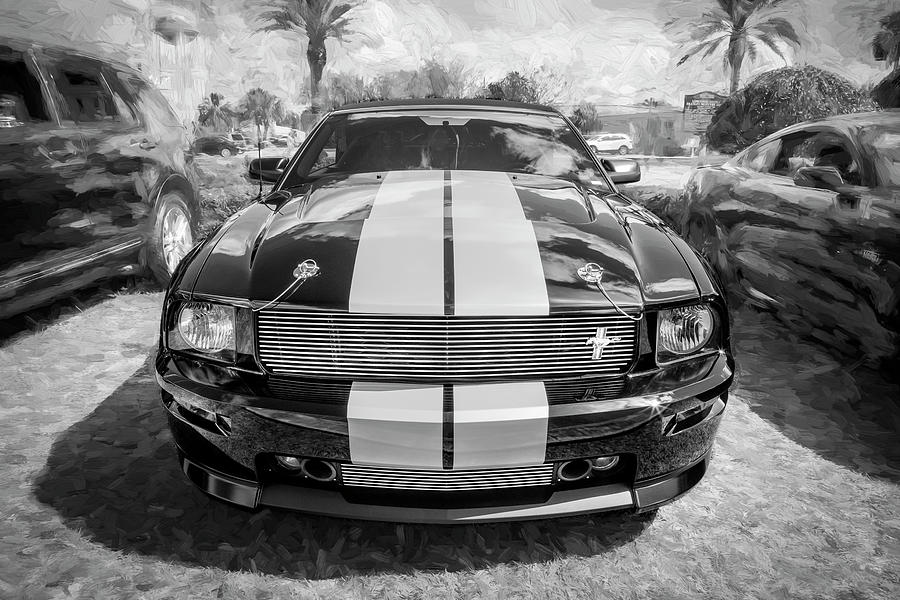 2007 Ford Shelby Hertz Mustang GTH Convertible BW  Photograph by Rich Franco