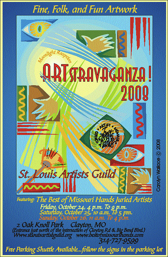 2008 ARTstravaganza Poster Abstract Hands Digital Art by Carolyn Coffey Wallace