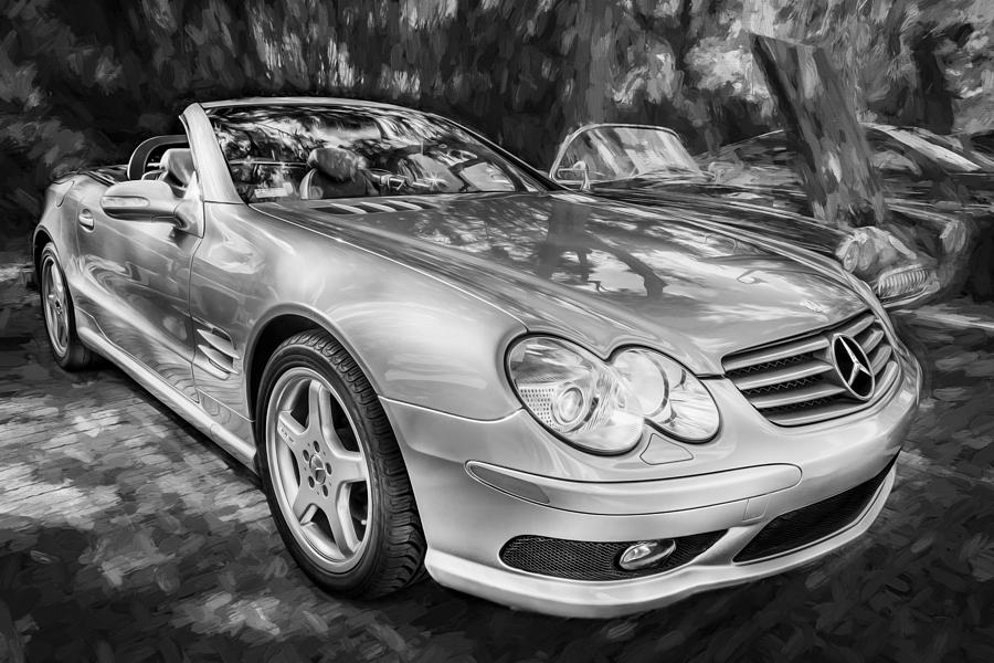 2008 Mercedes Benz SL500 V8 Coupe Painted BW    Photograph by Rich Franco