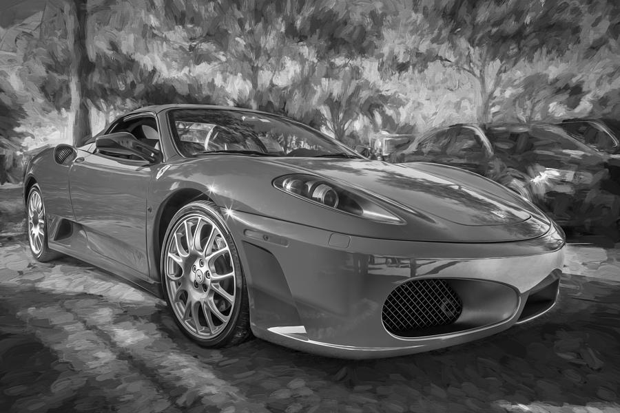 2009 Ferrari F430 Spider Convertible Painted BW Photograph by Rich Franco