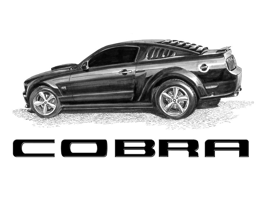 Fast And Furious Painting - 2009 Mustang Cobra 500 KR by Jack Pumphrey