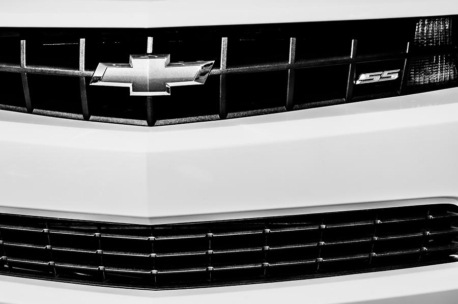 2010 Chevrolet Nickey Camaro SS Grille Emblem -0078bw Photograph by Jill Reger