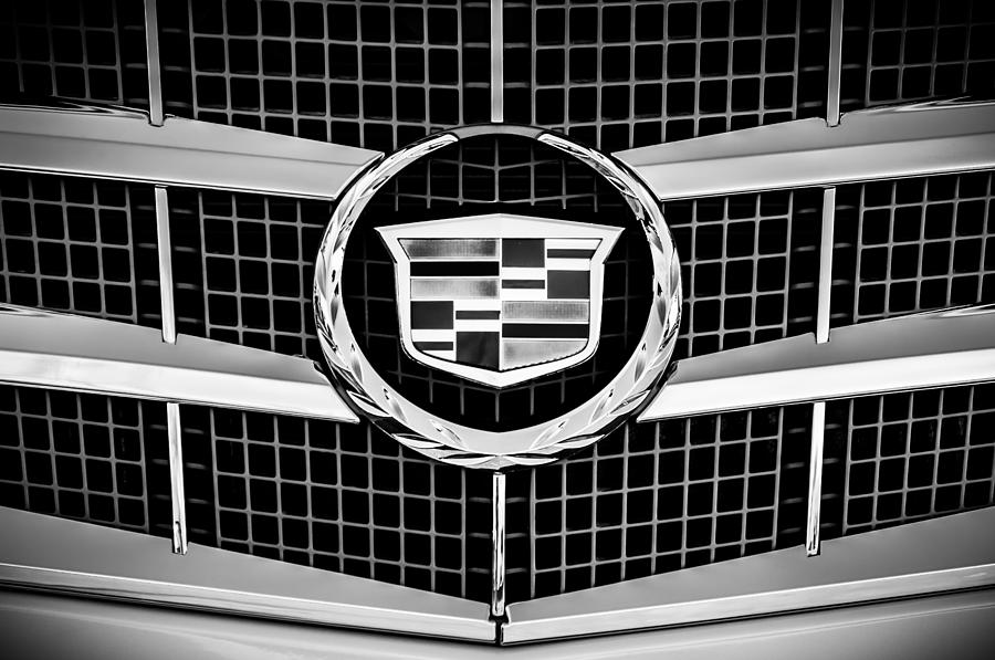 Black And White Photograph - 2011 Cadillac CTS Performance Collection Emblem -0584bw by Jill Reger