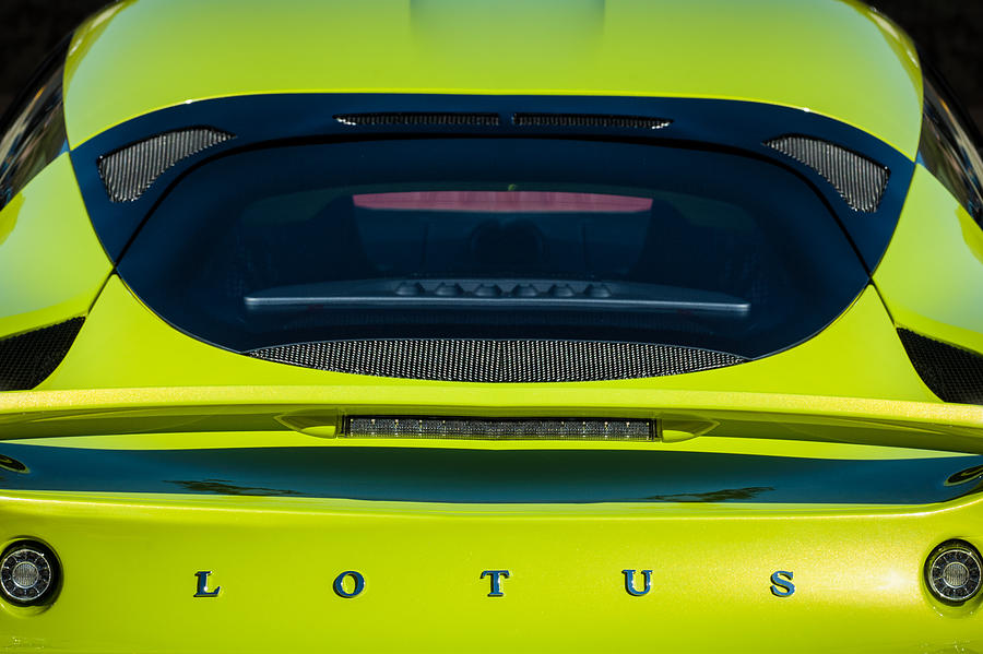 Car Photograph - 2011 Lotus Evora S Taillight Emblem -0599c by Jill Reger