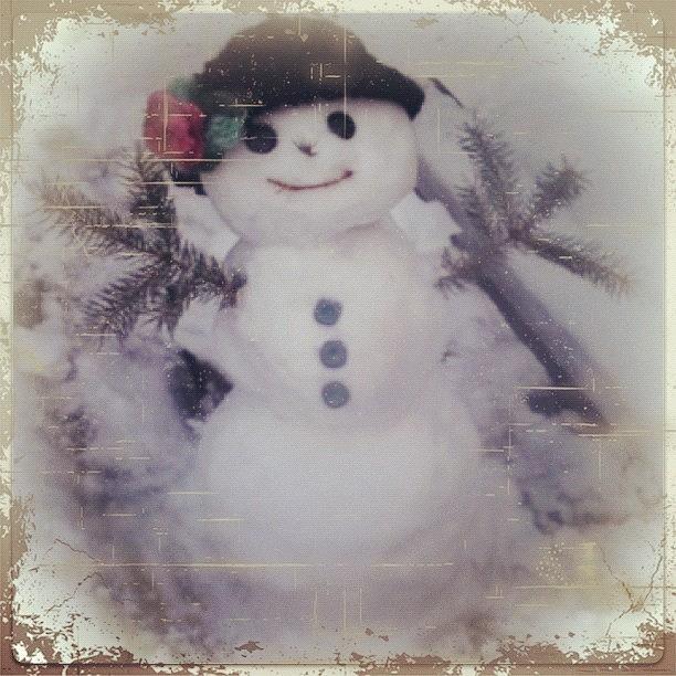 2011 Snowman Made By Me With Some Edits Photograph by Lisa Schmid