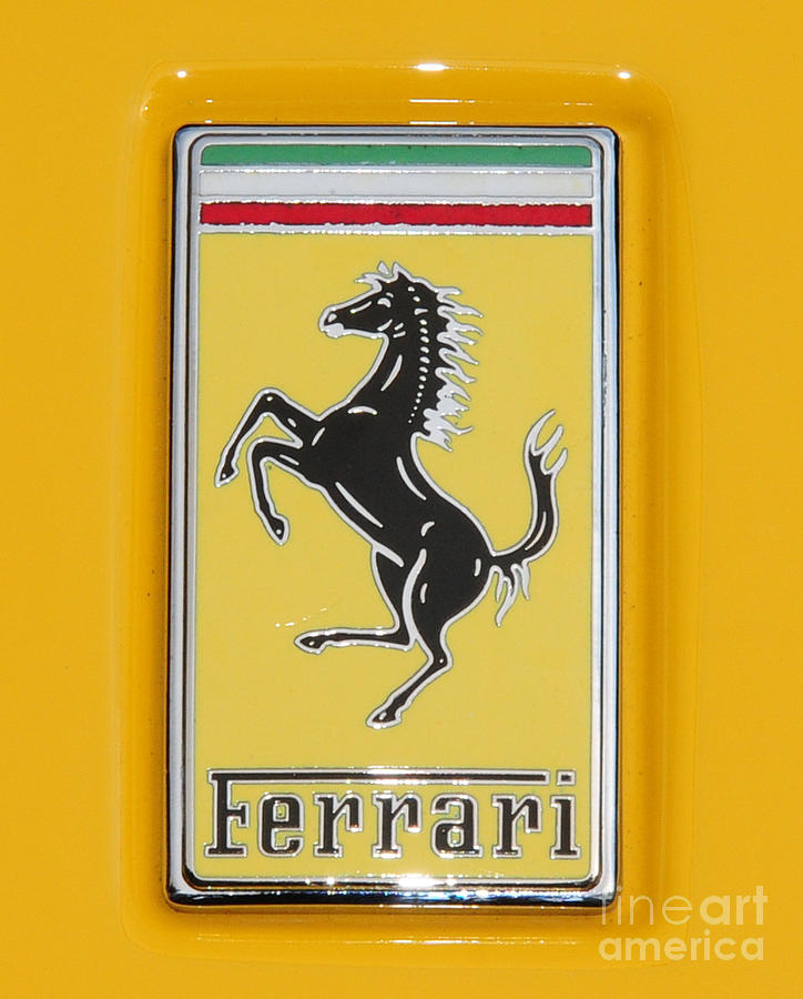 2012 Ferrari hood emblem Photograph by Paul Ward
