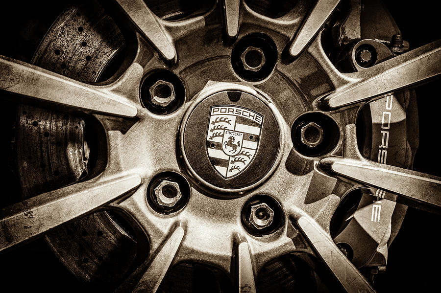 2012 Porsche Carrera 4 CO Wheel Emblem -0043s Photograph by Jill Reger