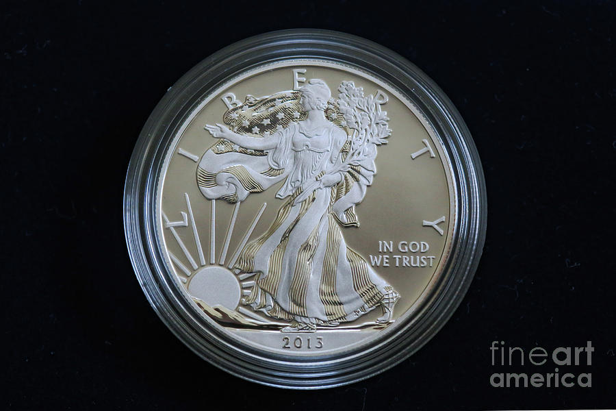 2013 Enhanced Uncirculated Silver Eagle Dollar Coin Photograph by Randy Steele