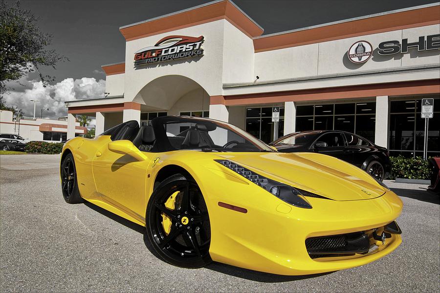 Ferrari 458 Yellow Poster Style Wall Art