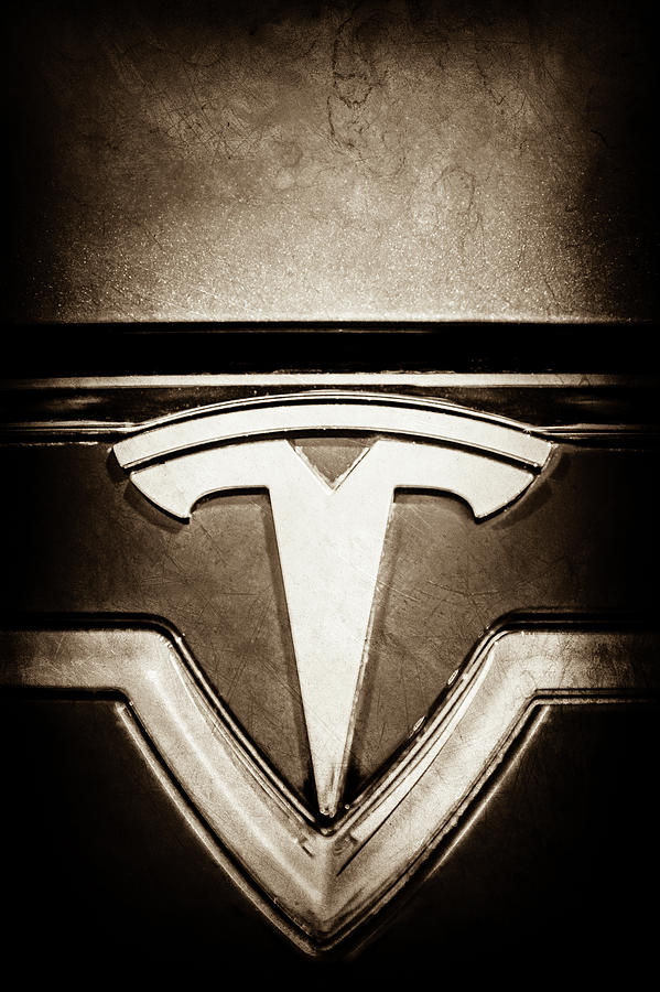 2013 Tesla Model S Emblem -0122s2 Photograph by Jill Reger