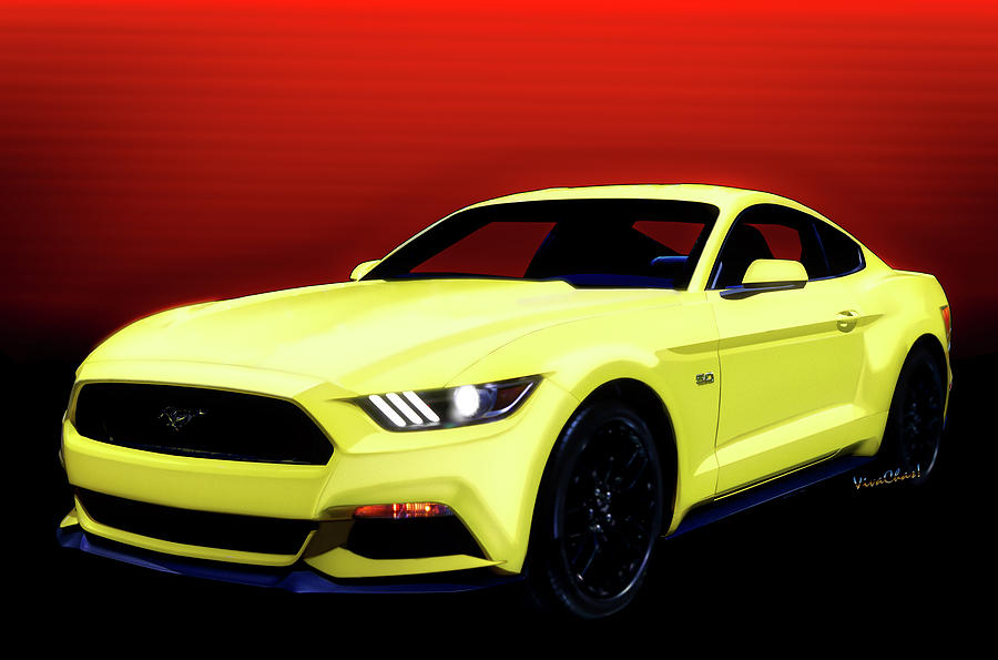 50th Anniversary 2014 1/2 Ford Mustang 5.0 6th Generation Digital Art by Chas Sinklier