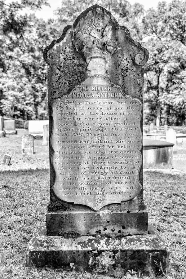 Cemetery Photograph - 201406030-020K Old Tall Head Stone BW 2x3 by Alan Tonnesen