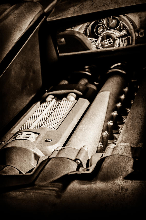 2015 Bugatti Veyron Legend Engine -0460s Photograph by Jill Reger
