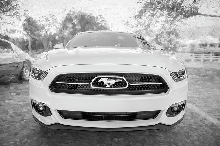 2015 Ford Mustang 50th Anniversary Edition BW c151 Photograph by Rich Franco