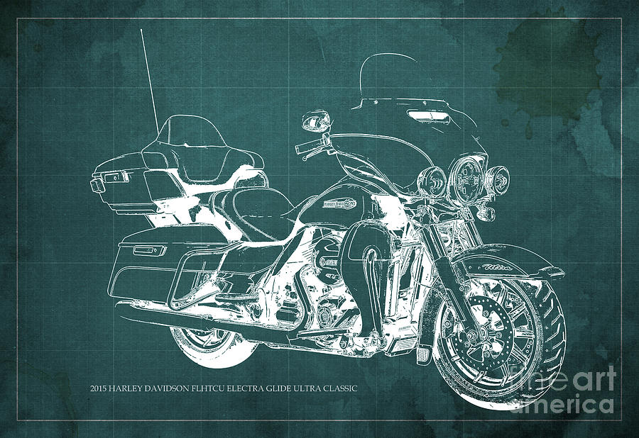 2015 Harley Davidson FLHTCU Electra Glide Ultra Classic Blueprint Gren ...