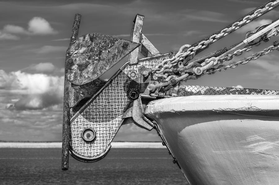 201503140-096K Fishing Boat Anchor BW 2x3 Photograph by Alan Tonnesen