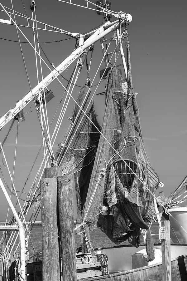 201503140-097K Hanging Fishing Nets BW 2x3 Photograph by Alan Tonnesen