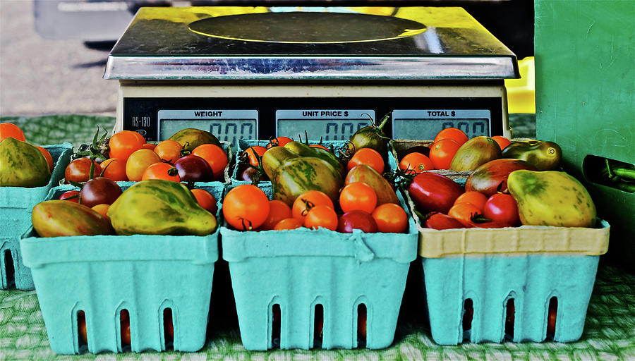2016 Monona Farmers Market Organic Cherry Tomatoes Photograph by Janis Senungetuk