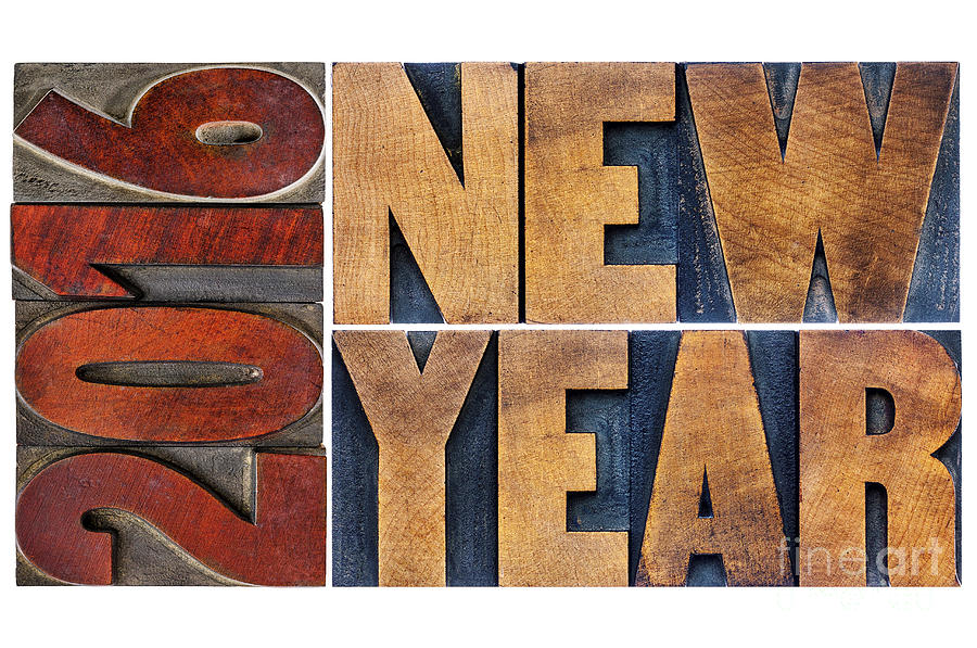 2016 New Year  in wood type Photograph by Marek Uliasz