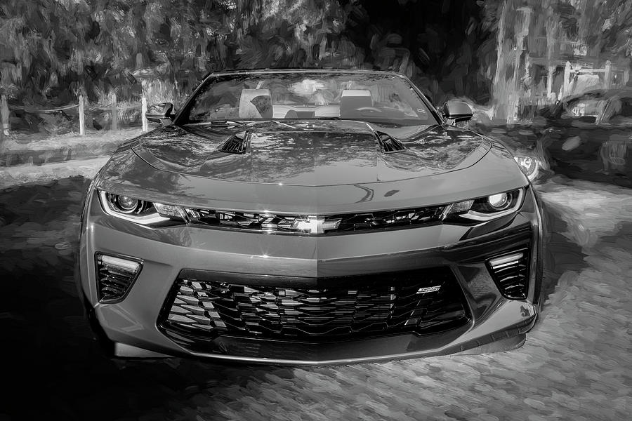 2017 Chevrolet Camaro SS2 Convertible BW c181 Photograph by Rich Franco