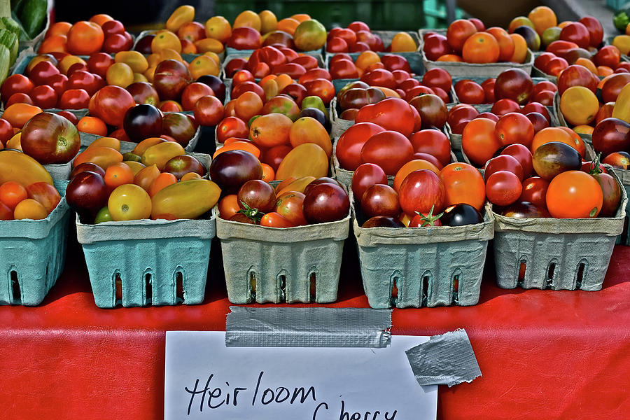2017 Monona Farmers Market August Heirloom Cherry Tomatoes Photograph by Janis Senungetuk