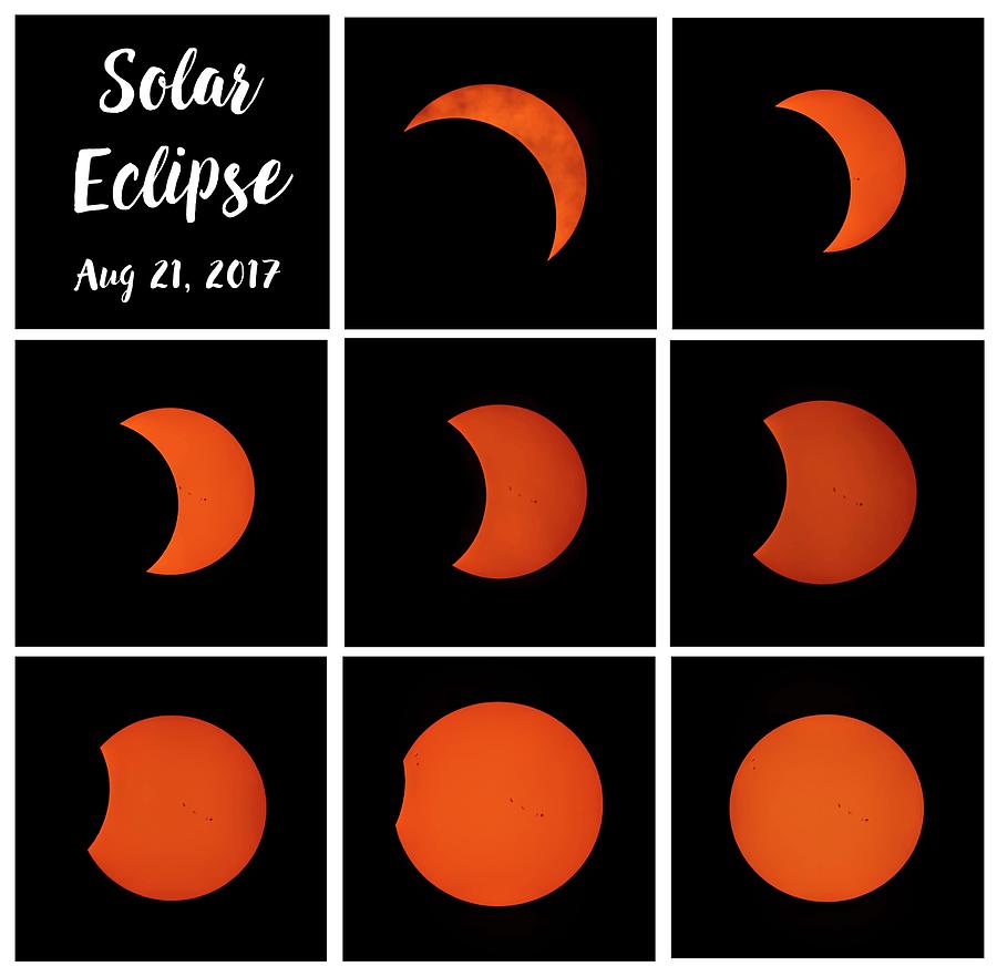 2017 Partial Solar Eclipse From New Jersey Collage Square Photograph by Terry DeLuco