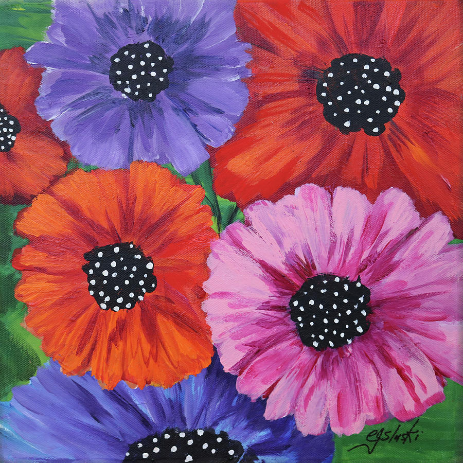 2017 Poppy Series No.5 Painting by Carole Sluski