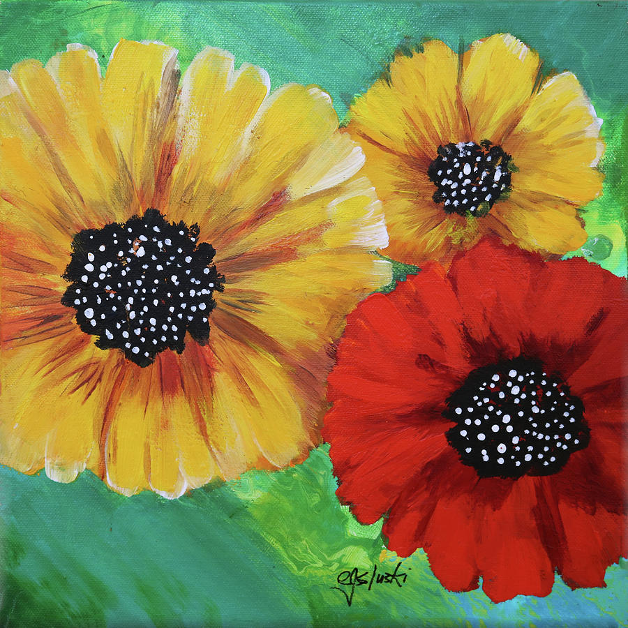 2017 Poppy Series No.6 Painting by Carole Sluski