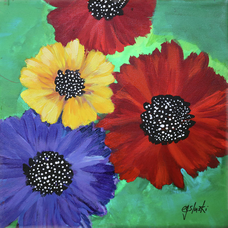 2017 Poppy Series No.8 Painting by Carole Sluski