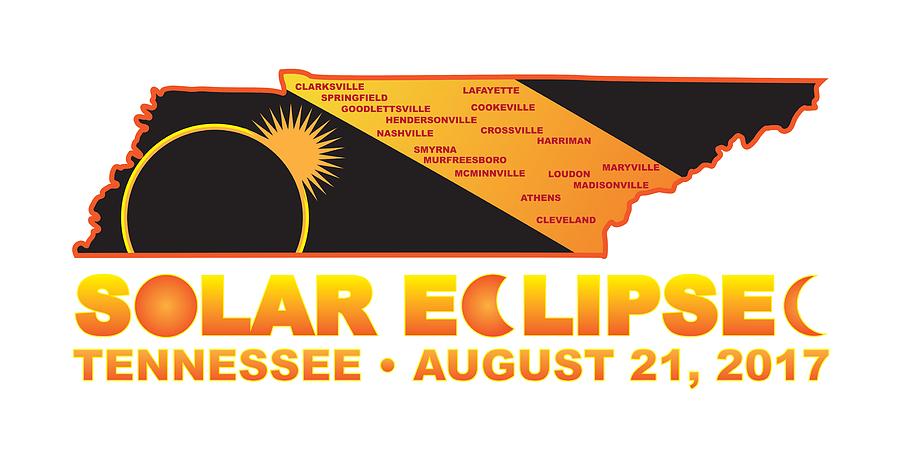 2017 Solar Eclipse Across Tennessee Cities Map Illustration Photograph by Jit Lim