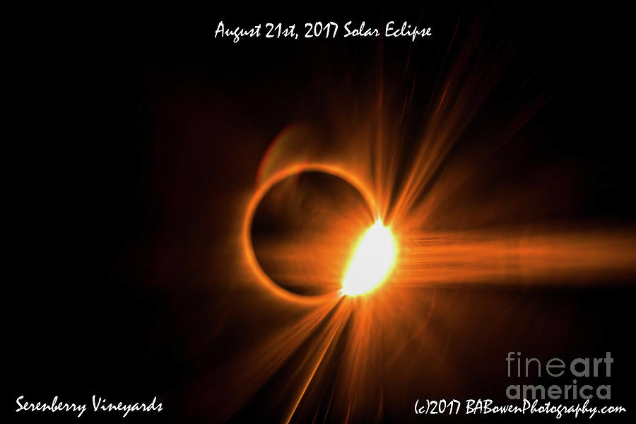 2017 Solar Eclipse - Diamond Ring Photograph by Barbara Bowen