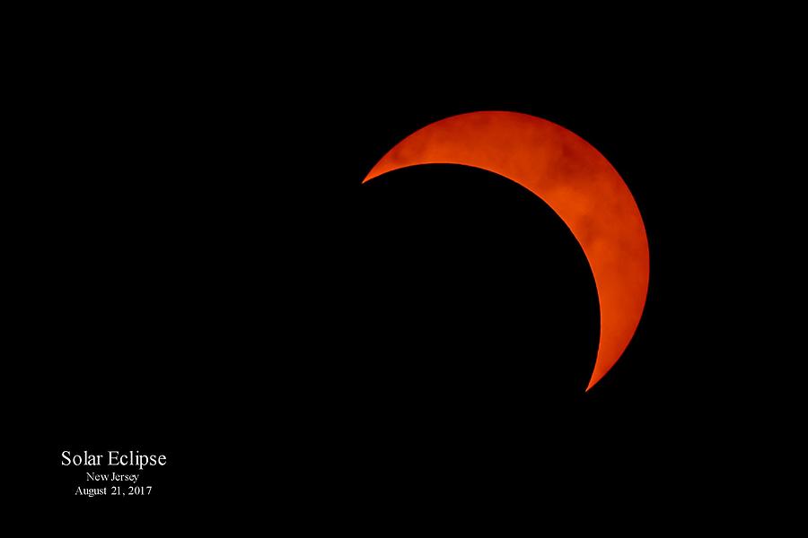 2017 Solar Eclipse From New Jersey with Date Photograph by Terry DeLuco