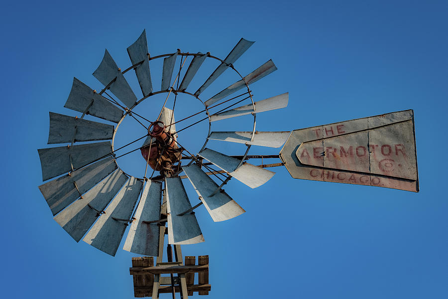 Landscape Photograph - 2017_08_Midland TX_Windmill 7 by Brian Farmer