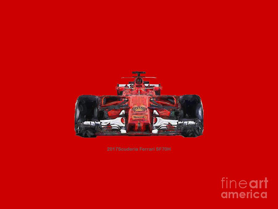 2017Scuderia Ferrari SF70H Digital Art by Roger Lighterness