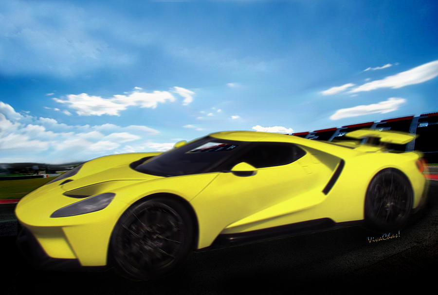 2018 Ford GT at the Track Digital Art by Chas Sinklier